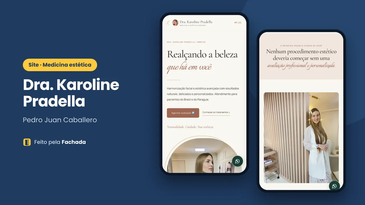 Site da Dra. Karoline Pradella, medicina estética